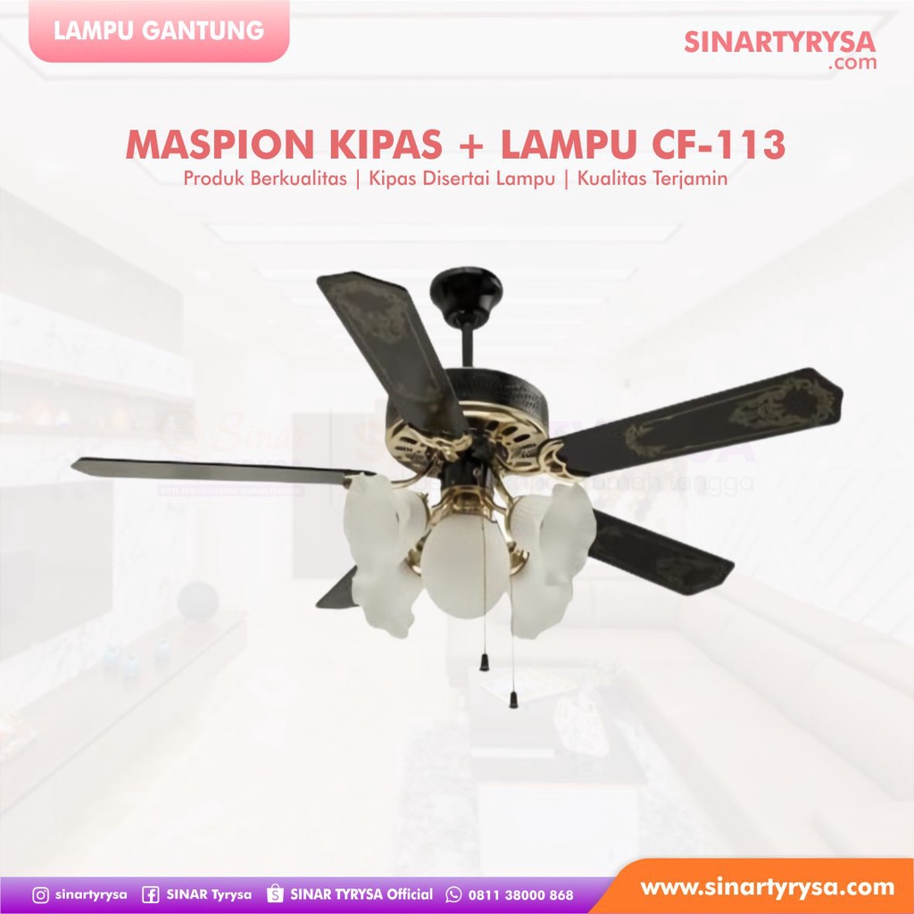 LAMPU GANTUNG KIPAS MASPION CH 113
