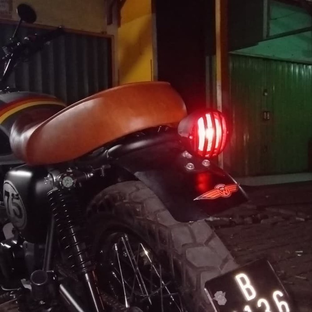 Stoplamp Grill Lampu Belakang Besi motor Custom Kawasaki W175 Berkualitas