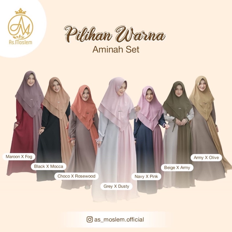 ready aminah set  / aminah set by as_moslem / gamis aminah / aminah set