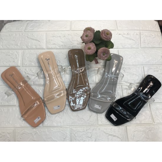 Pearl Collection Sandal Teplek Wanita Fiber Tali Bening Sejajar