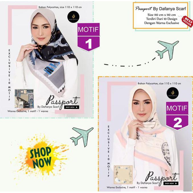 Best Quality Jilbab Segi Empat Passport By Dafanya Scarf - Hijab Kerudung Original