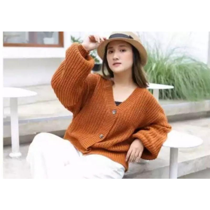 Cardigan Rajut Crop Oversize Premium Nacara Tebal-2