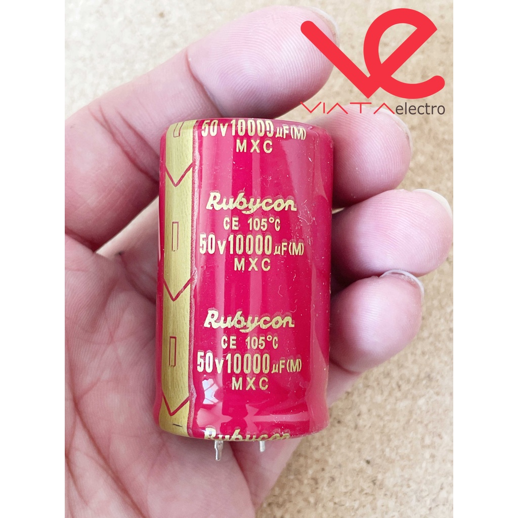 KAPASITOR ELCO 10000UF 50V RUBYCON ORIGINAL CAPACITOR ELKO KAPASITOR 10.000UF 50 V