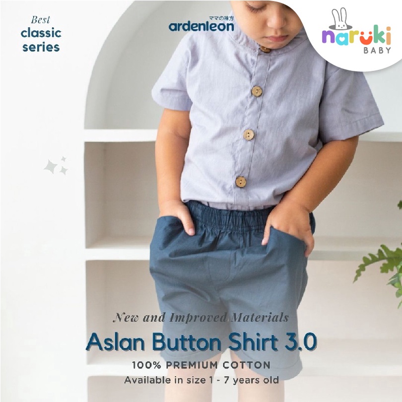 Ardenleon Boy Aslan Button Shirt 3.0 Arden Leon Baju Atasan Anak Laki-Laki