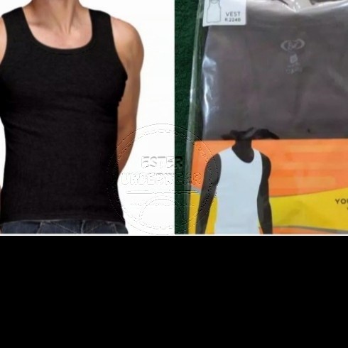 Kaos Singlet Pria RIDER R 224 BW Hitam isi 1/Pack