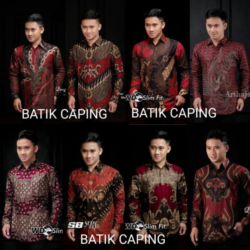 Kemeja Batik Pria Modern Lengan Panjang Casual Modis m l xl xxl  Slim Fit Trendy Masa Kini OL 162 terlaris batik Pekalongan