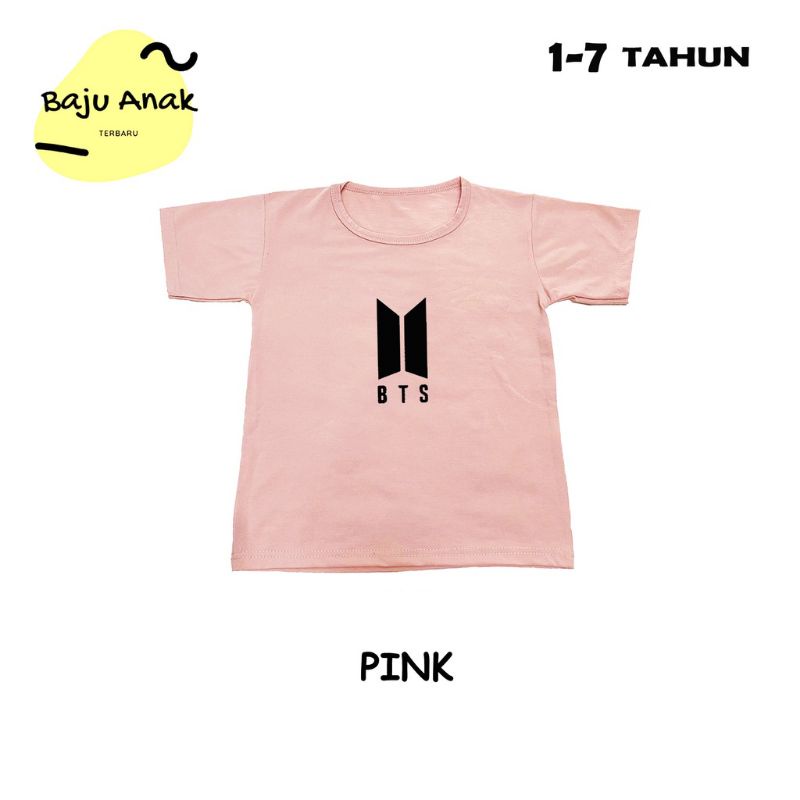 BAJU ANAK BTS CEWEK COWOK KAOS KATUN ANAK S M L XL PILIH WARNA