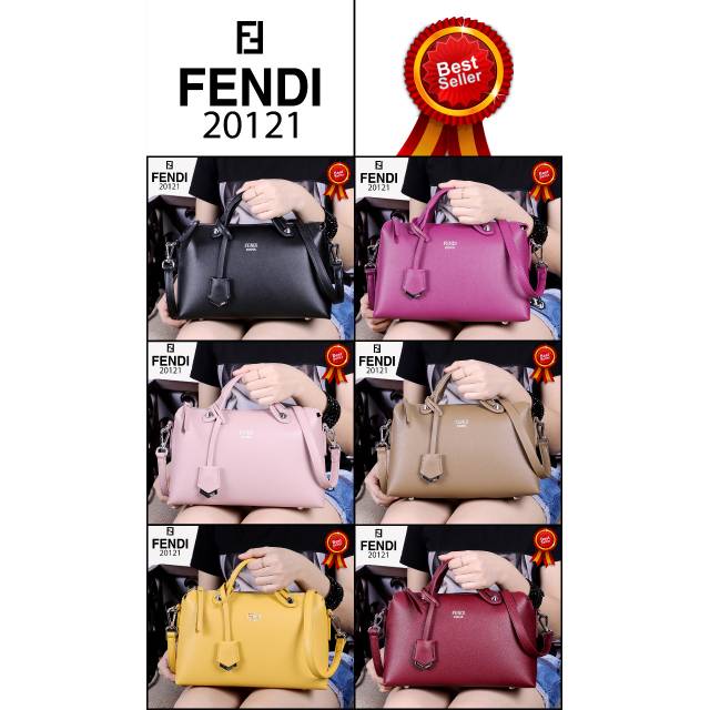 C. FENDI By The Way Boston Bag Medium Satchel Like Ori Leather Hardware Silver (20121)