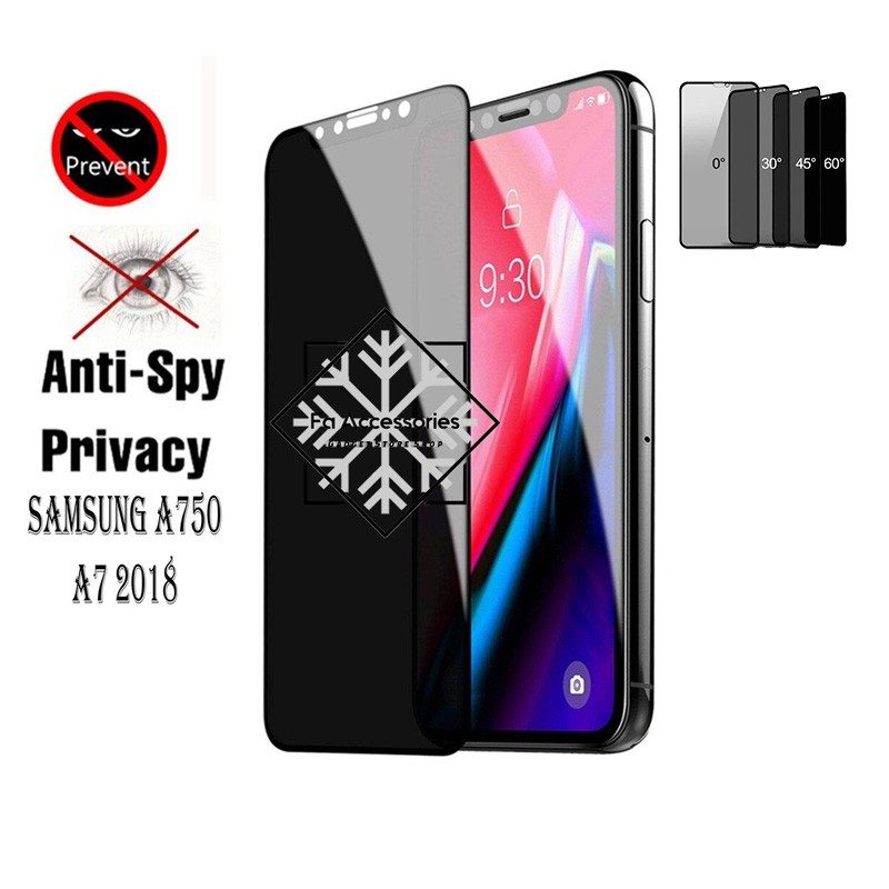 FA Tempered Glass Privacy Anti Spy Full SAMSUNG GALAXY A7 2018 A750 GORES INTIF