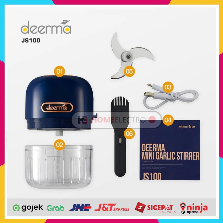 Deerma JS100 Garlic Chopper Mini Penggiling Daging Sayuran Elektronik