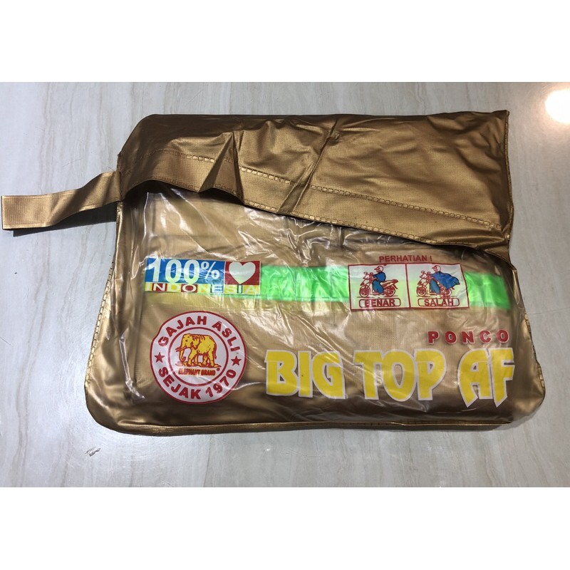 Jas Hujan Ponco Big Top AF Gajah Asli/JAS HUJAN RINGAN ALL SIZE BAHAN 100% PVC TEBAL (Murah)