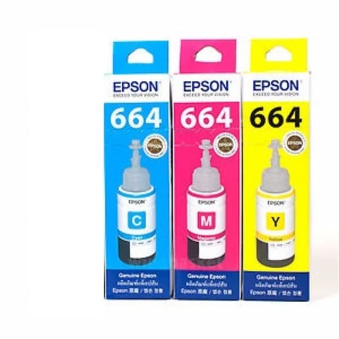 

T6Etfe4E Tinta Epson L100 L210 Original Dus Segel 664 C,M,Y-L110 L120,L210 - Biru E57Dtgfe