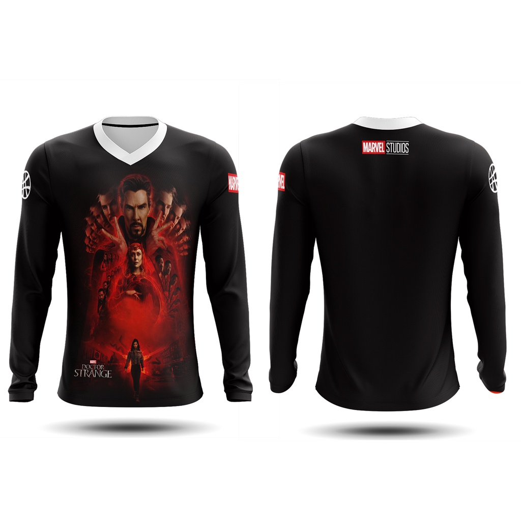 Utamamedia - Kaos Pria Doctor Strange Lengan Panjang Kerah V-Neck
