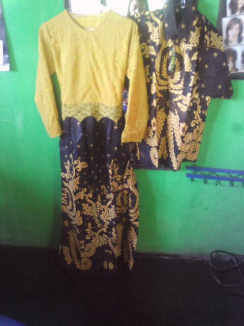 Tasyananu_batik Couple Gamis Cinderella Brokat Gurita / Couple Gamis Brokat 2499