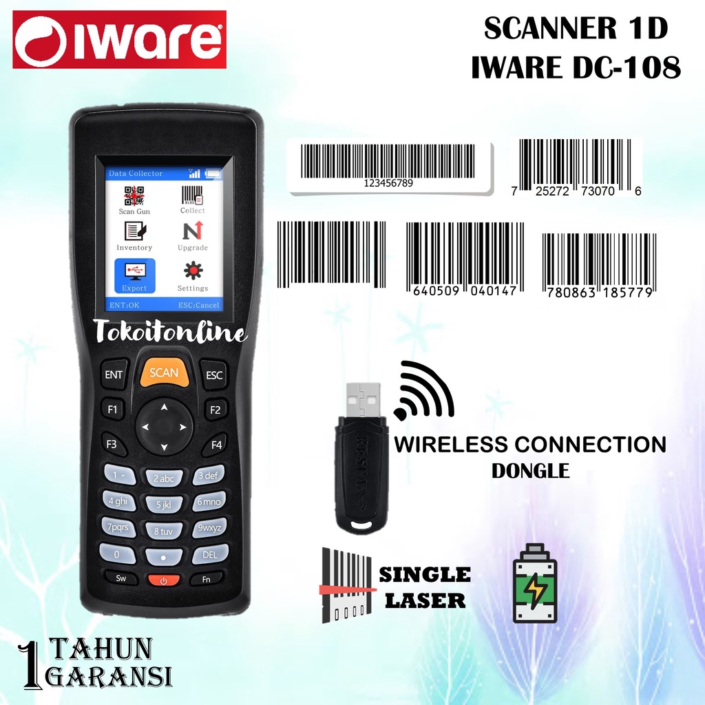 Iware DC 108 Mini Barcode Scanner 1D Wireless