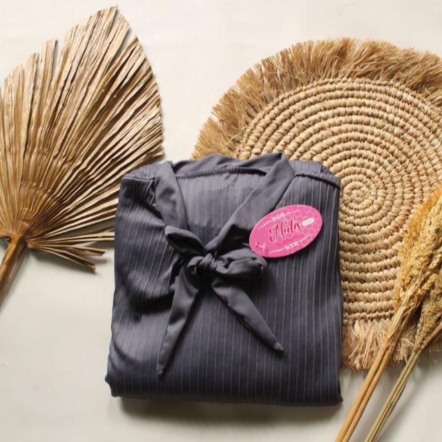 GAMIS PLISKET PITA MAYUNG JUMBO/ GAUDI  LONG DRESS PLISKET/ GAMIS DASI-Abu tua