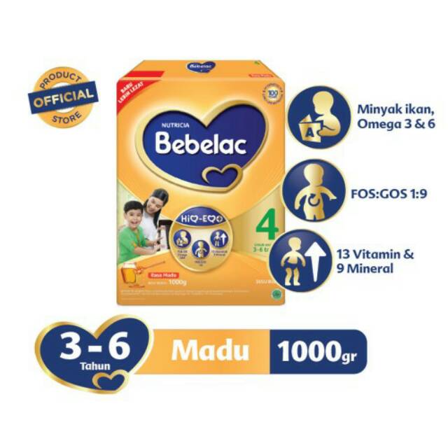 

susu bebelac 4 madu & vanila 1000 gram