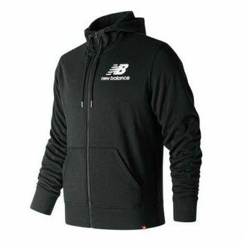 New Balance NB Classic Logo Hooded Jacket Black AMJ91549BK 100% Original