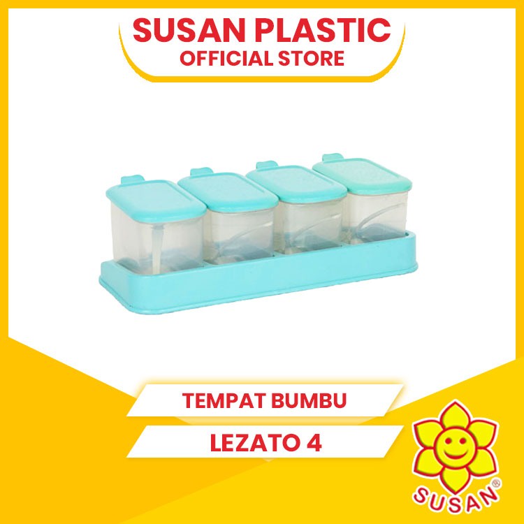 SUSAN - Tempat Bumbu Lezato isi 4 - Wadah Bumbu - Tempat Bumbu Dapur - Rak Bumbu