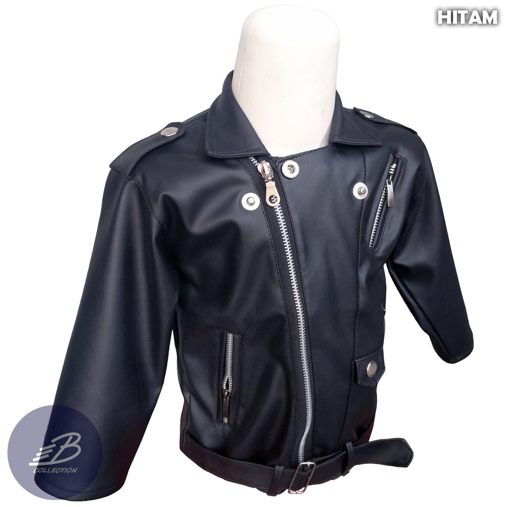 Jaket Anak Semi Kulit Ramones Bahan Vienna Lembut - Jaket Bayi Balita Karlit Sintetis Changcuters Usia 1-6 Tahun-1