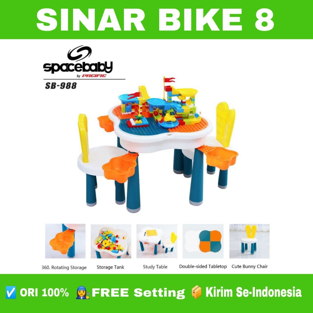 Kursi Bayi Multifunctional Table SPACEBABY SB 988 6 in 1 FREE LEGO