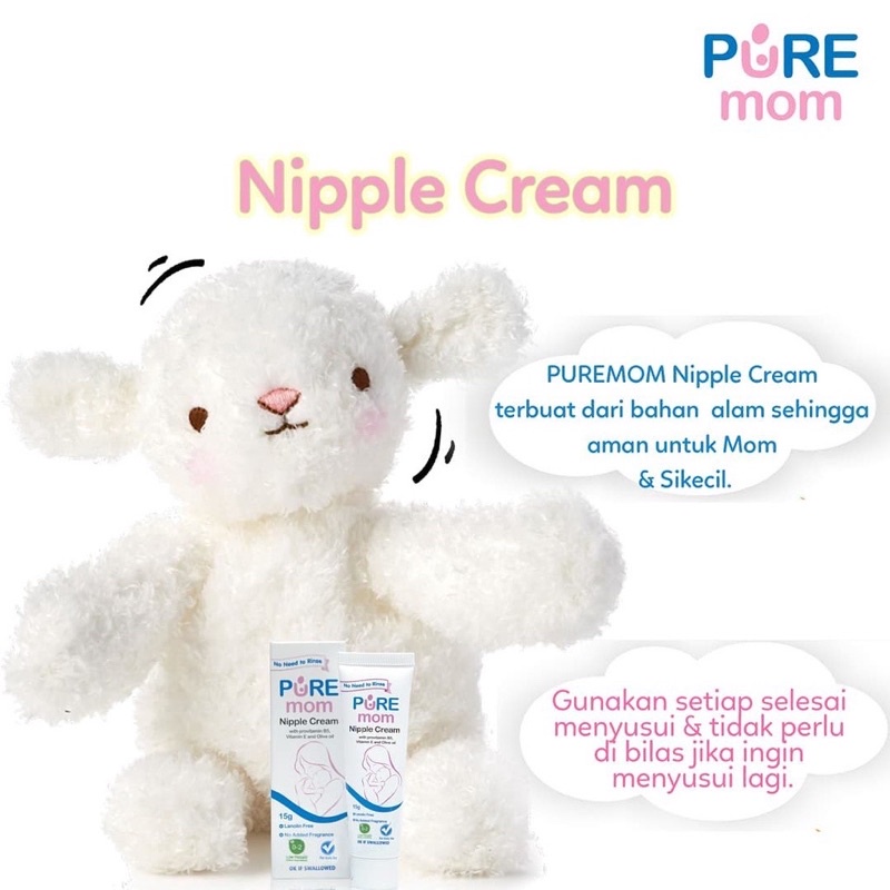 Pure Mom Nipple Cream 15gr / Nipple Cream Pure Baby / Krim Puting Susu PureBB Kids