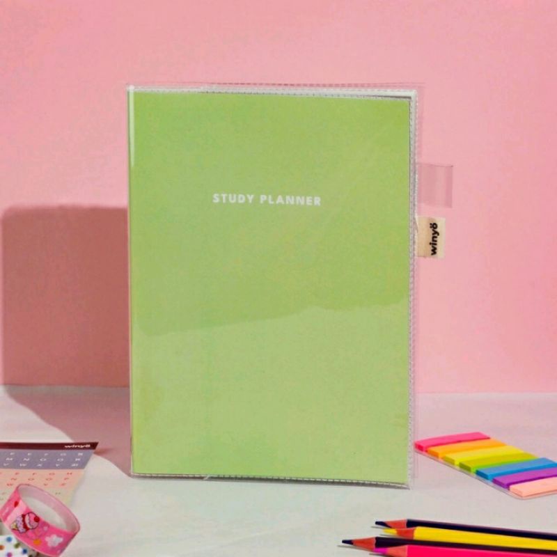 

[READY STOCK] STUDY PLANNER 1 SEMESTER WARNA SAGE GREEN. FREE STICKER SUN (WINYO)
