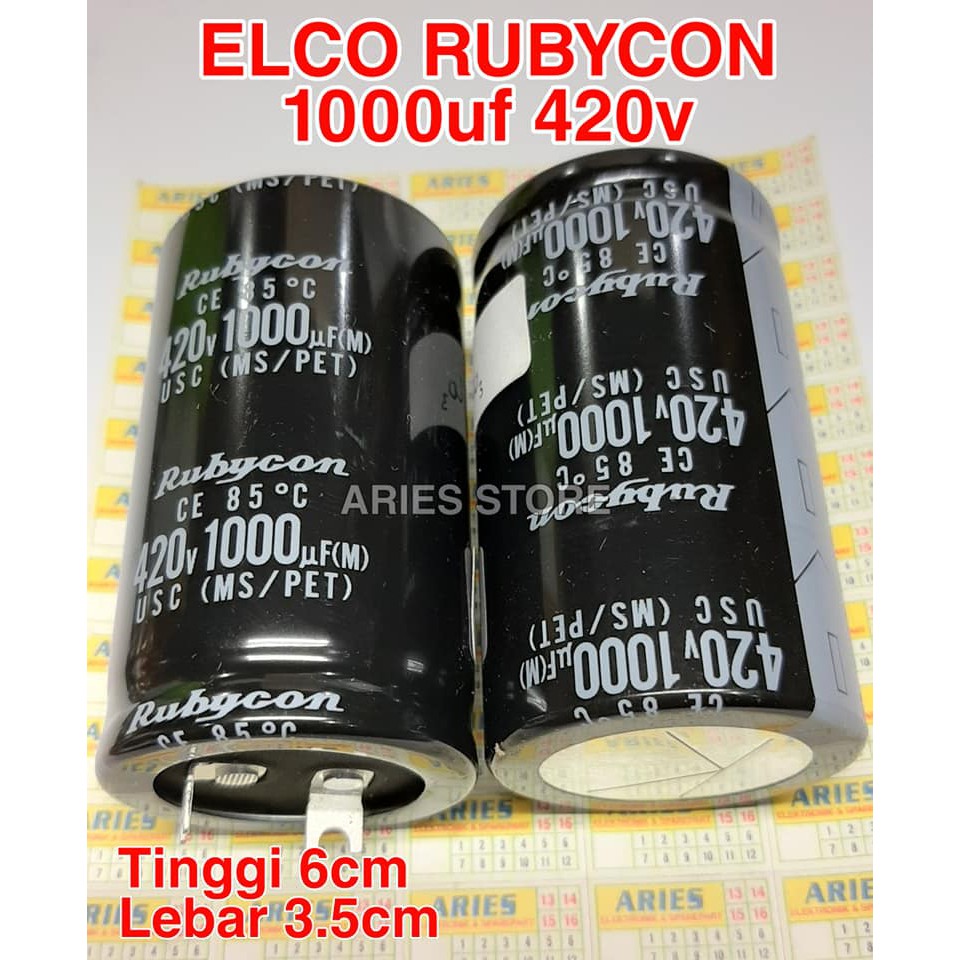 ELCO 1000uf 420v RUBYCON ORIGINAL PENGGANTI 1000uf 450v