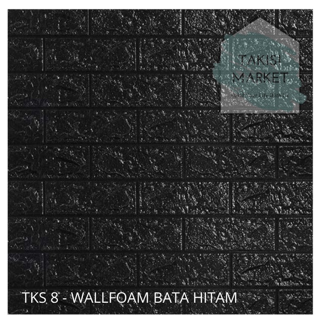 SHOPEE 10.10...TKS 8 - Wallfoam Dinding 3D Motif Batu Bata Hitam - Dekorasi Wallfoam Dinding