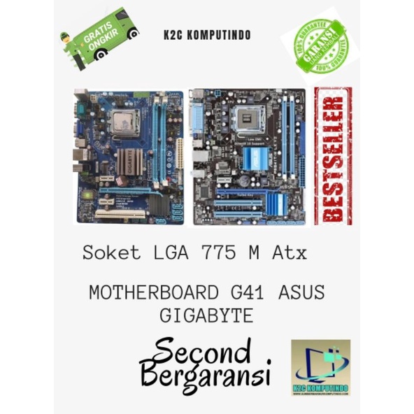 Motherboard G41 asus gigabyte soket 775 m Atx ddr3