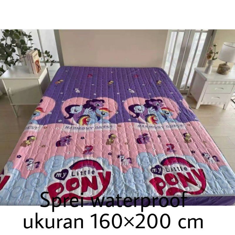 Sprei Waterproof / Sprei Protector bermotif / Sprei anti air ukuran 180x200CM dan 160x200CM-160x200 litle pony