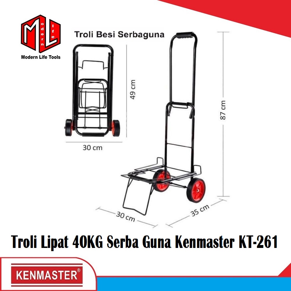 KENMASTER TROLI TROLLY LIPAT TAS BAGASI GALON BARANG 40KG SERBAGUNA