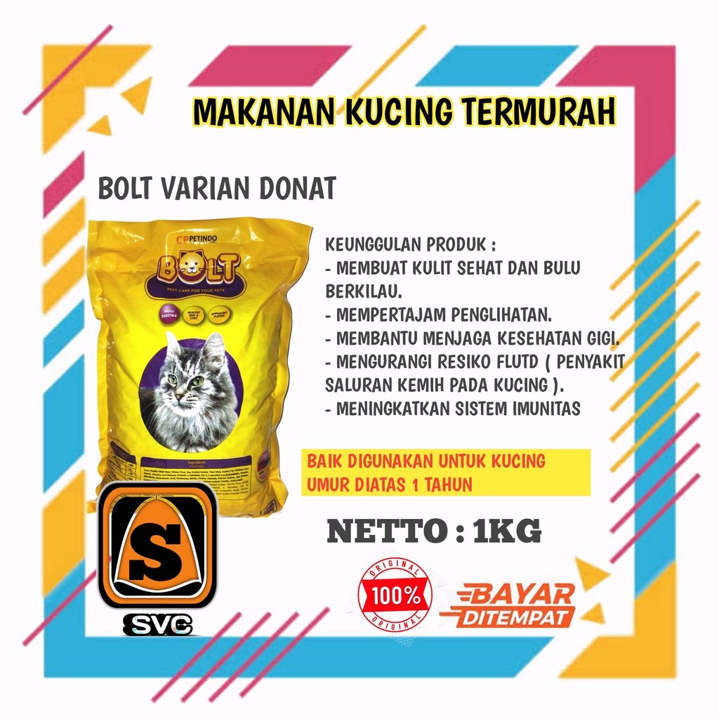 Jual Svc Shop Makan Kucing Bolt Kg Mkanan Kucing Bolt Repack Bolt Donat Bolt Ikan