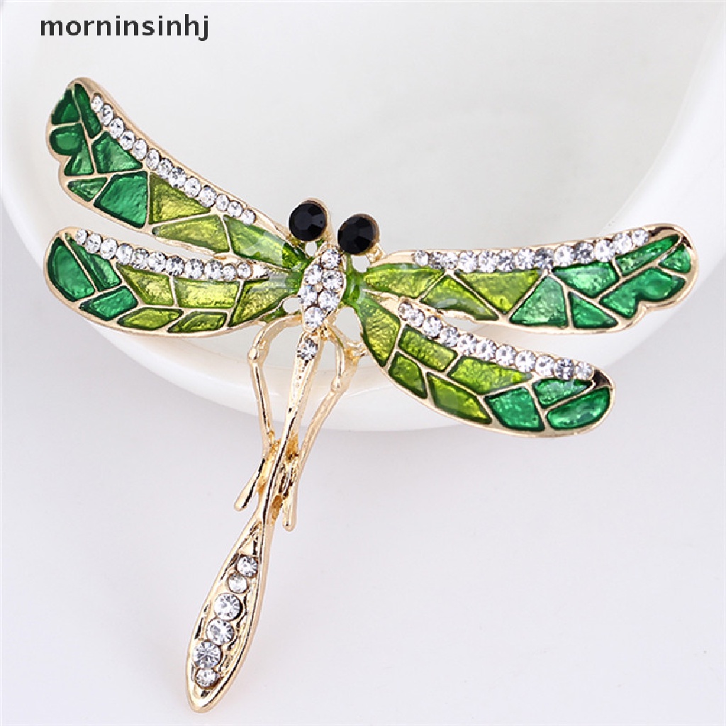 Mor Brospin Desain Capung Enamel Hias Kristal Untuk Hadiahpengantin Wanita