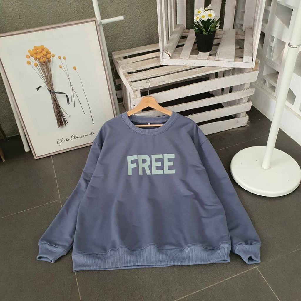 Sweater Free XXL Sweatshirt Cewek Cowok Oversize Korean Style