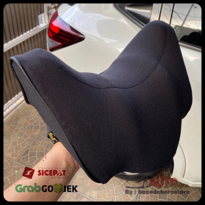 Headrest Bantal Leher Mobil Kain Kulit Memory Foam Berkualitas