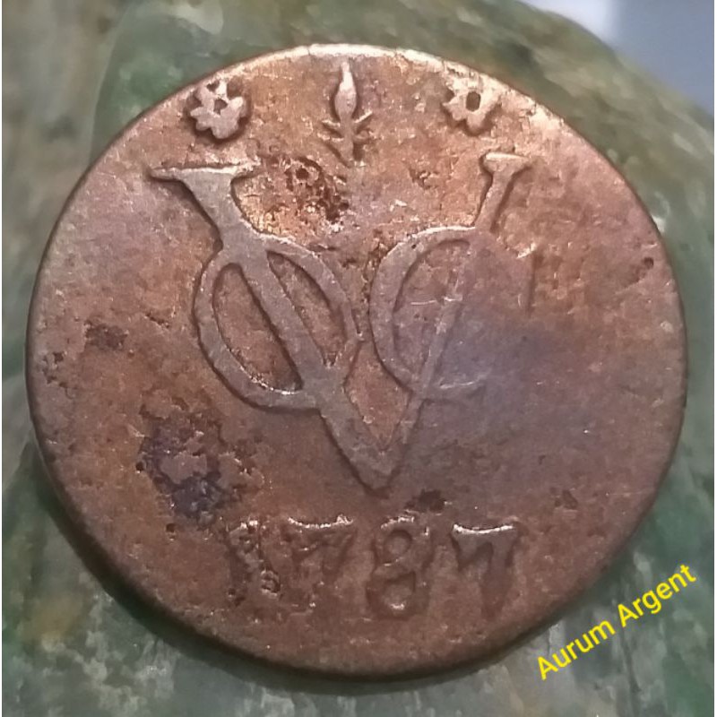 SVOC.17-- 1 PC KOIN TEMBAGA KUNO ASLI DOIT VOC TH 1787. --- COPPER COIN ---