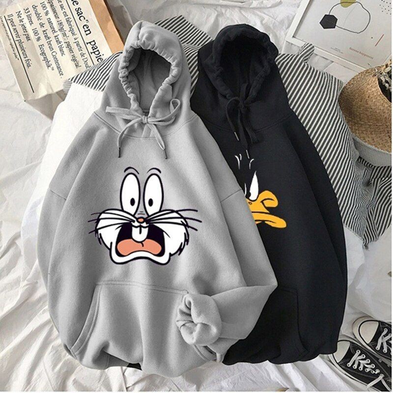 HOODIE UNISEX CASUAL BUGS BUNNYY FLEECE TEBAL PREMIUM HALUS TERBARU,