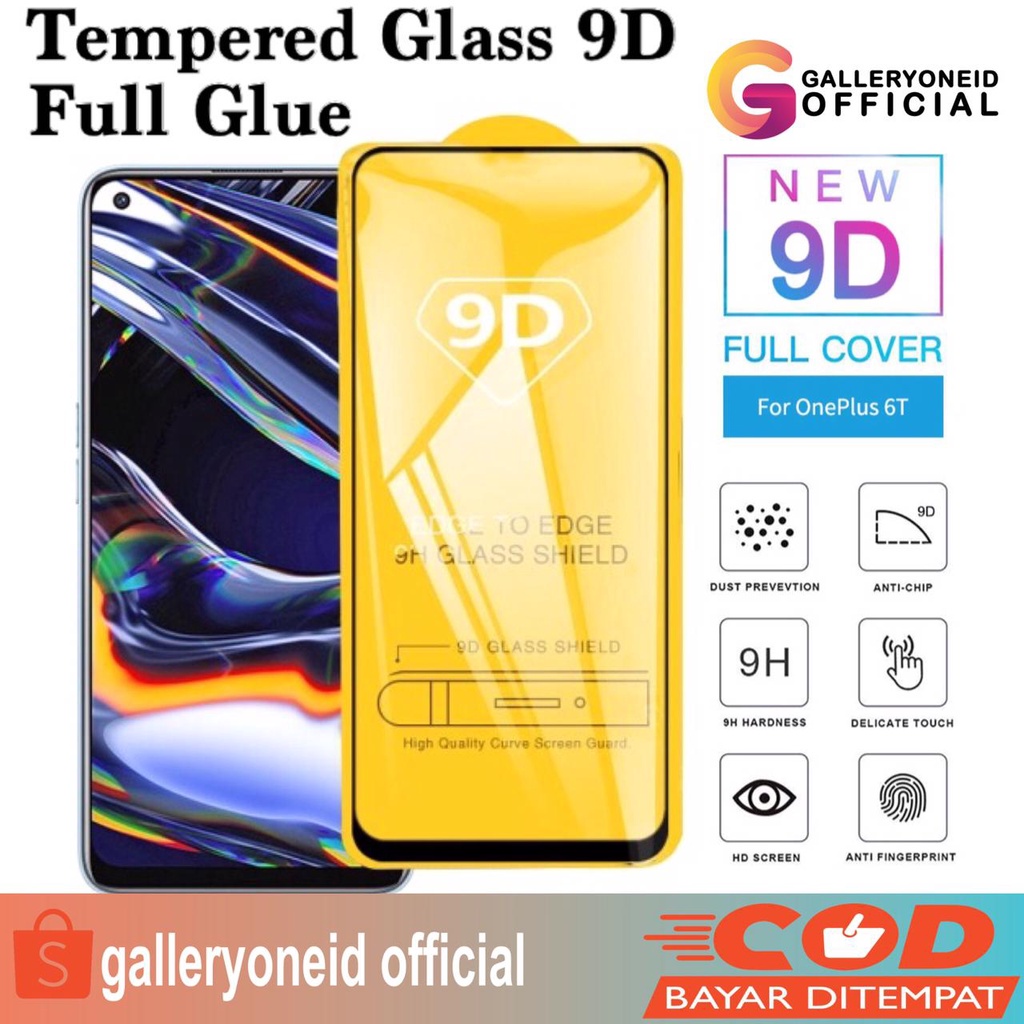 Tempered Glass 9D Full Glue Cover Anti Gores Realme 8 7i Screen Protector Pelindung Layar HP