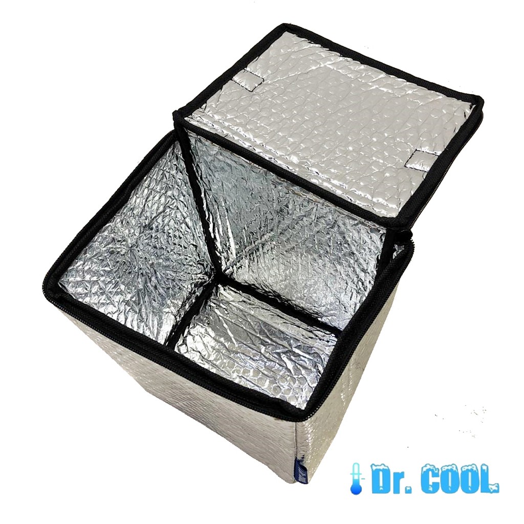 Dr Cool Silvy Box Tas Aluminium Kecil / Icegel Bag Cooler Bag silver Tas tahan panas/ dingin untuk makanan