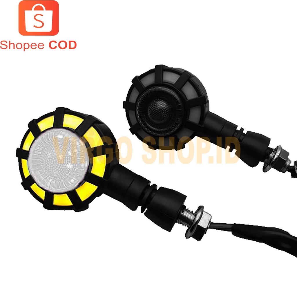 Lempu SEN Runing Led untuk Motor Sport Model Proji Bulat / Lampu Led / Lampu Motor / Lampu Sen / Lampu / Lampu Sen Motor / Lampu Proji