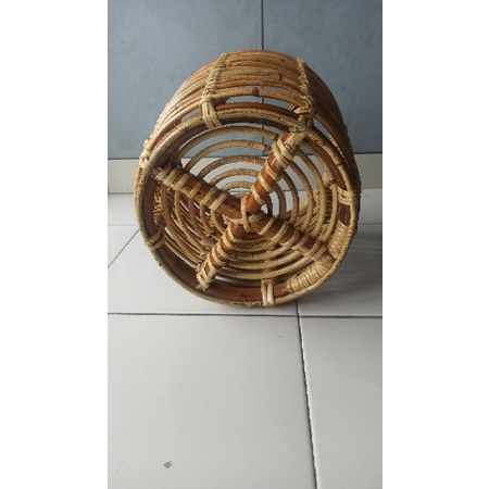 standing pot tempat pot rotan diameter 30cm