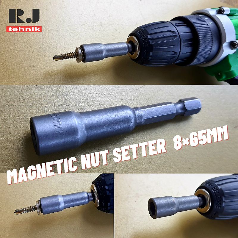 Mata Roofing Bor Magnet Nut Setter 8mm Magnet Adjuster 65mm