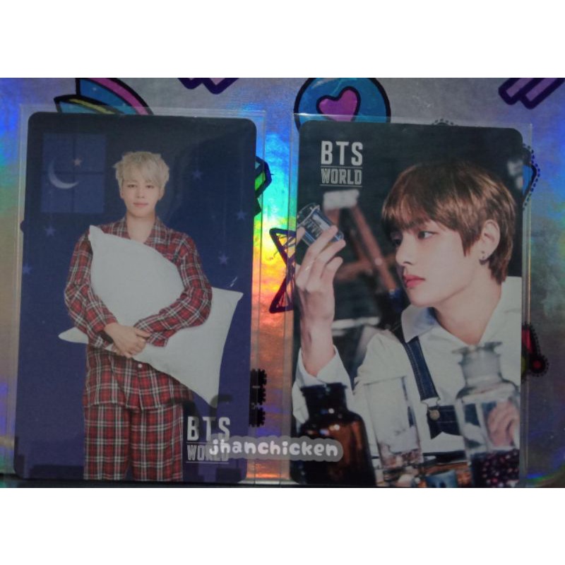 [READY STOCK] BTS WORLD V TAEHYUNG DOUBLE SIDE PHOTOCARD JIMIN GAME COUPON