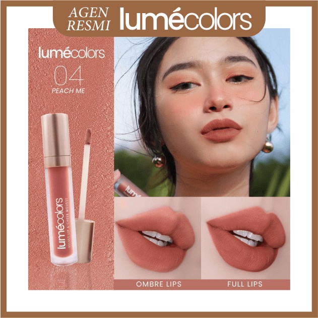 Lipstik Liptint Lumecolors Lumecolor Lumecolour Warna Peach Me Lip and Cheek Mousse Lip Balm Lipcrea