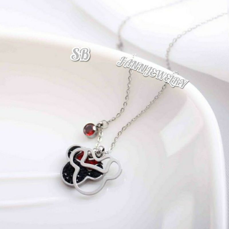 Kalung Mickey Nori Titanium Anak &amp; dewasa Anti Karat &amp; Alergi MM