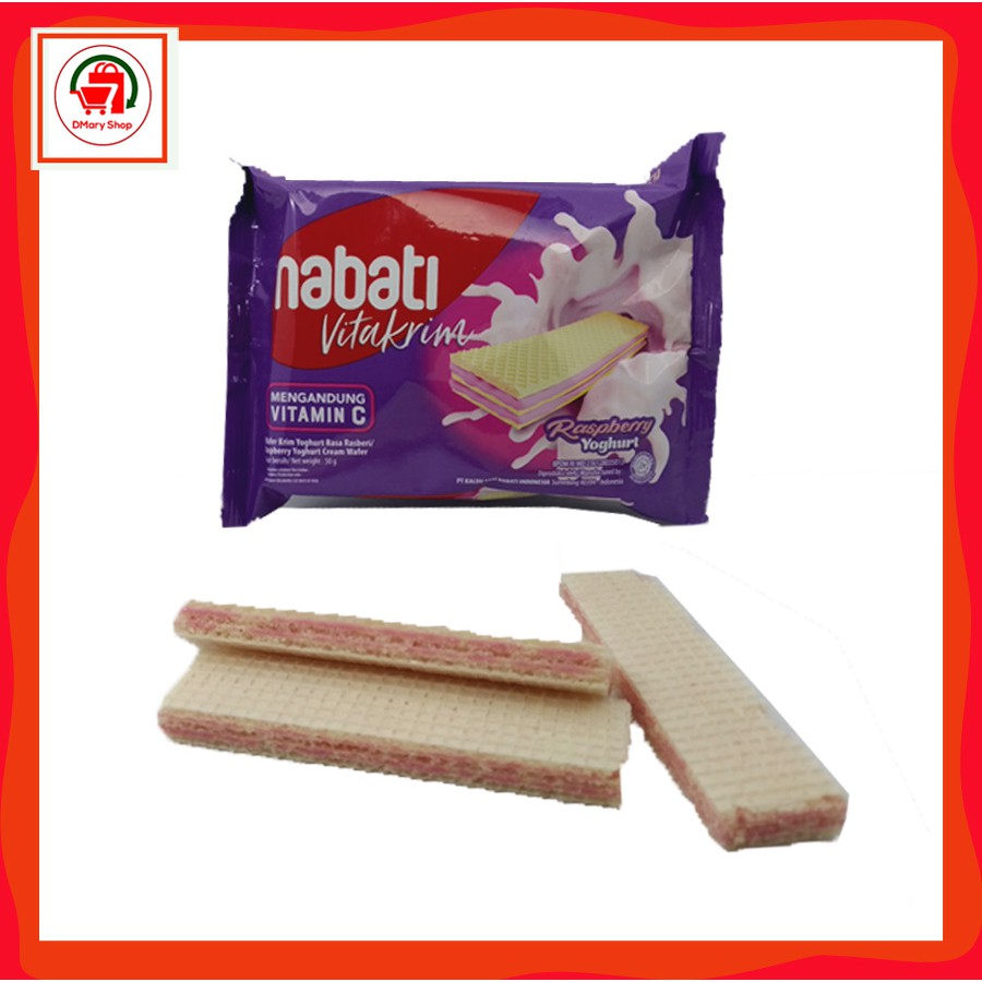 

Nabati Vitakrim Raspberry Yoghurt Mengandung Vitamin C 50Gram