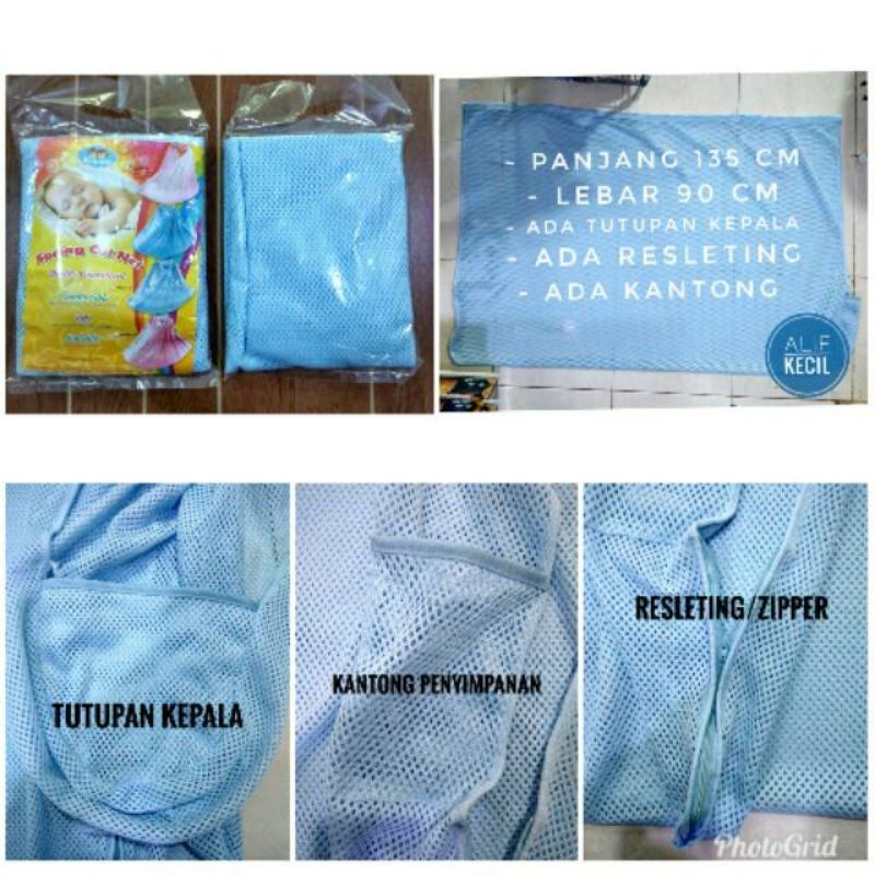 Kain ayunan super jumbo+resleting di bagian kaki,kantogang di bagian samping-Biru