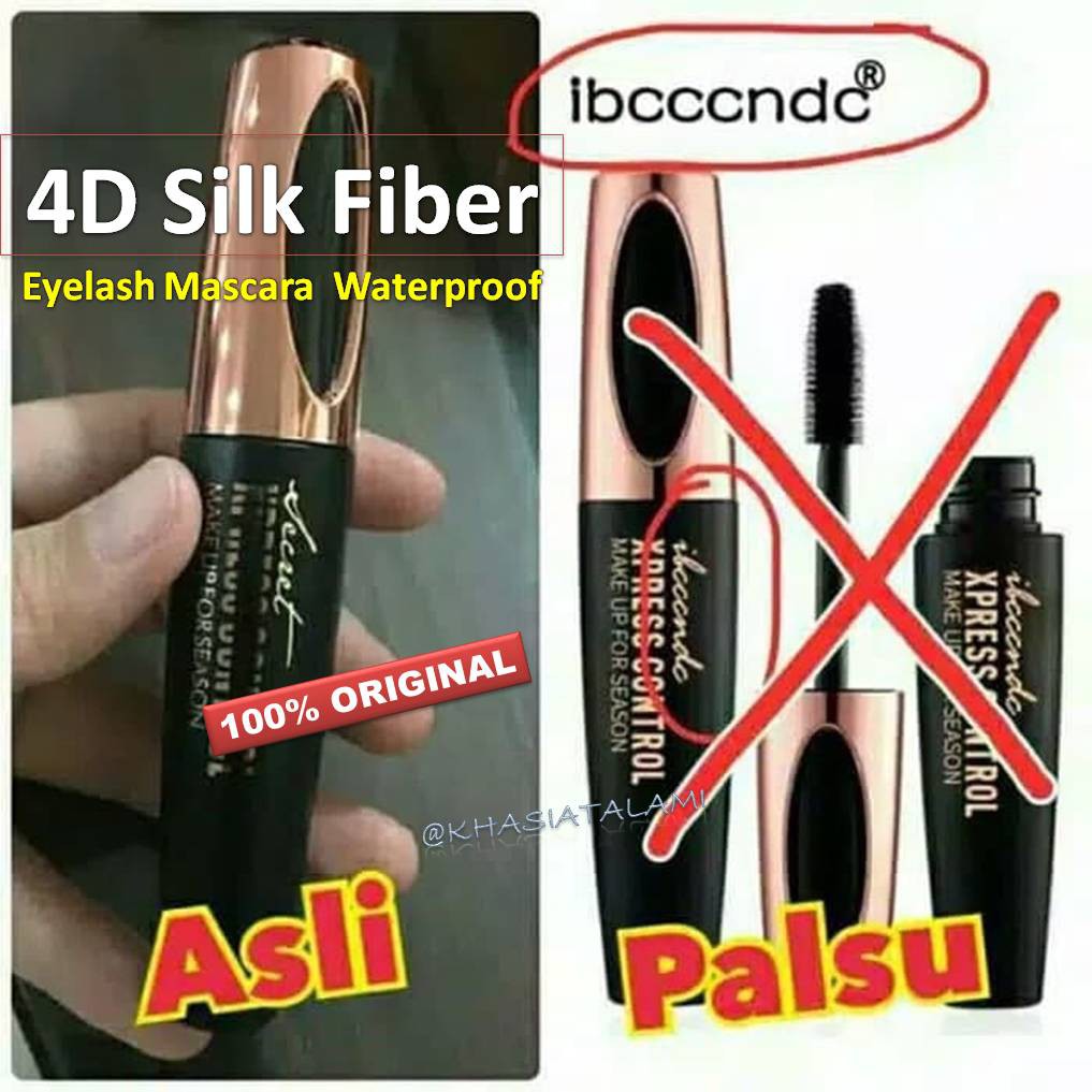 Mascara 4D Waterproof Pemanjang Bulu Mata Alami Serat Sutra Silk Fiber Eyelash