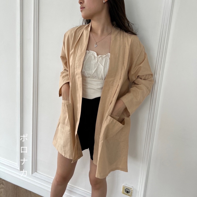 PORONAKA - URI Linen Outer in Cream